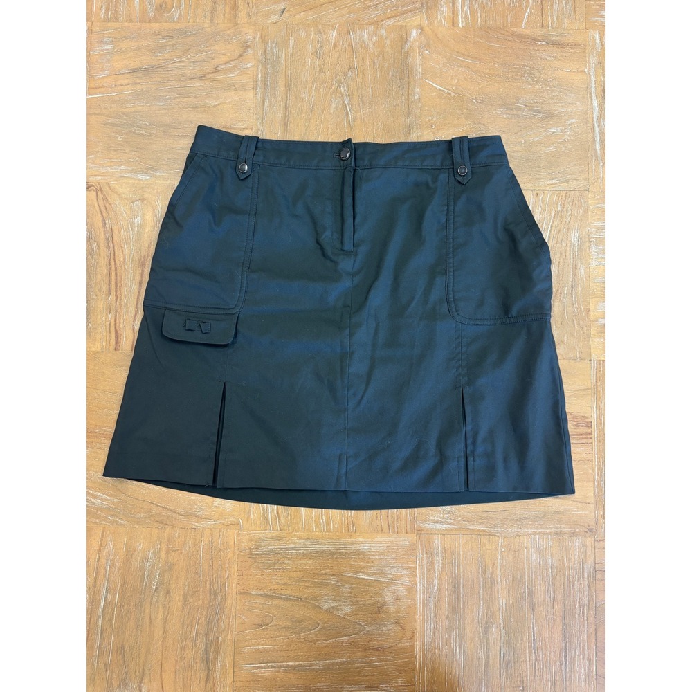 IZOD Golf Skort Women 8 Black Stretch Active Performance Mini Skirt Cargo Pocket